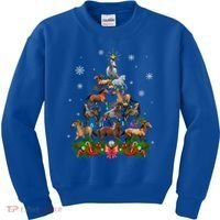 Horses Christmas Tree Lights Funny Horse Lovers Xmas Gift Kids Sweatshirt thumb 0