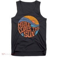 Here Comes The Sun Vintage Retro Sixties Surf Summer Beach Tank Top thumb 0