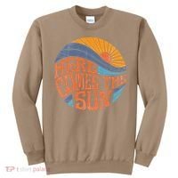 Here Comes The Sun Vintage Retro Sixties Surf Summer Beach Sweatshirt thumb 0