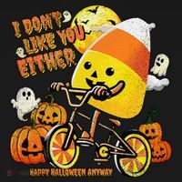 Halloween Costume Team Candy Corn I DonT Like You Either Women's Hoodie thumb 2