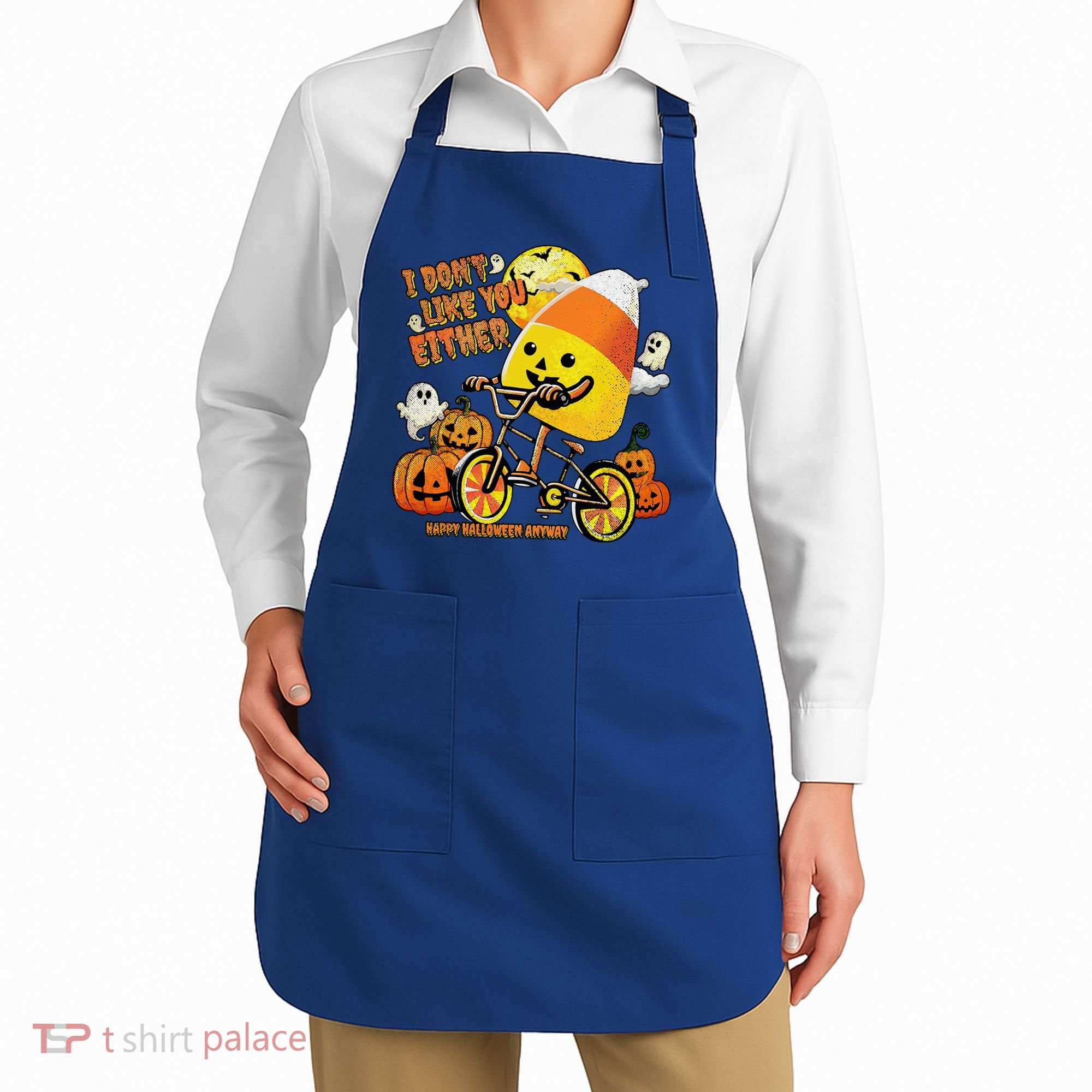 Halloween Costume Team Candy Corn I DonT Like You Either Apron