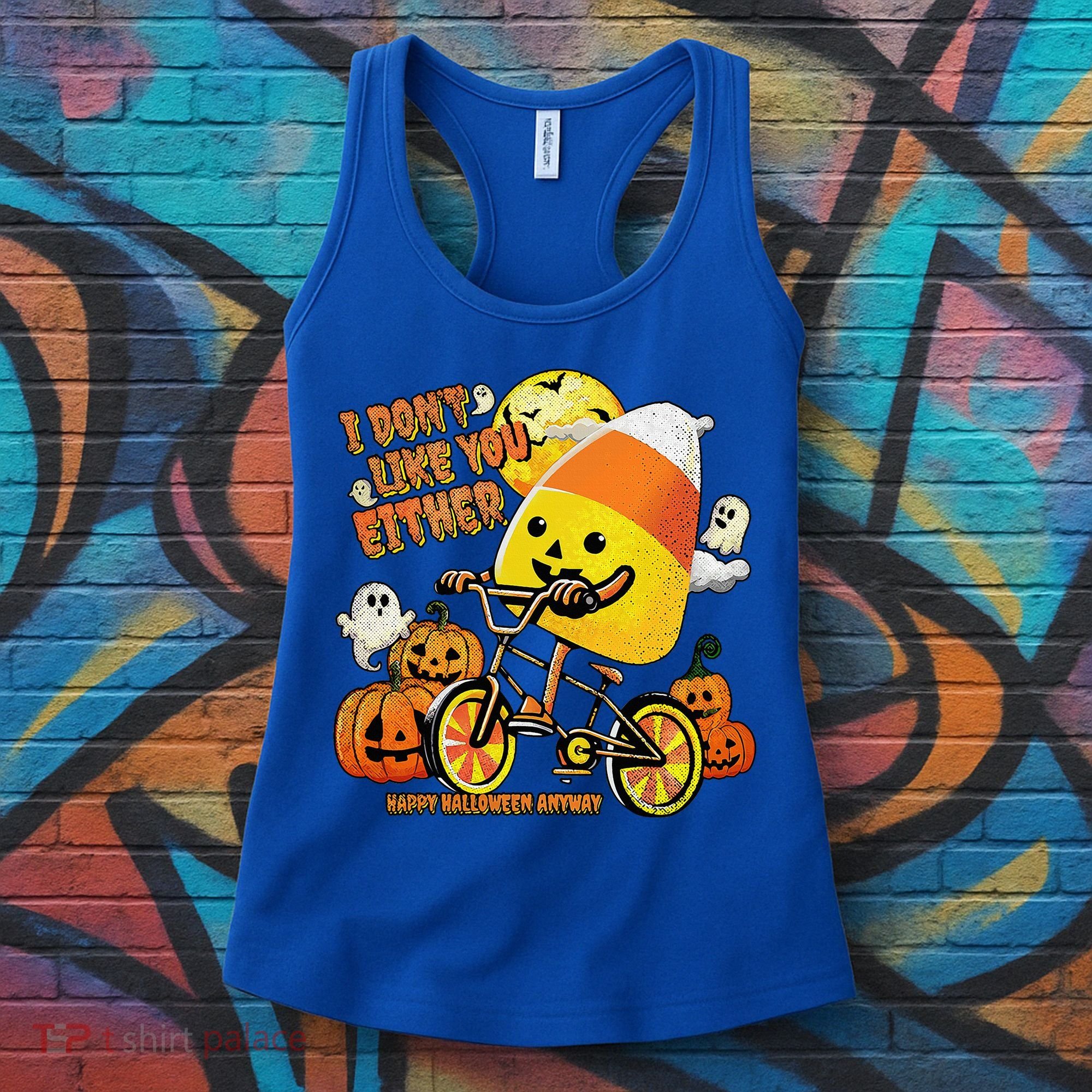 Halloween Costume Team Candy Corn I DonT Like You Either Women's Tank Top