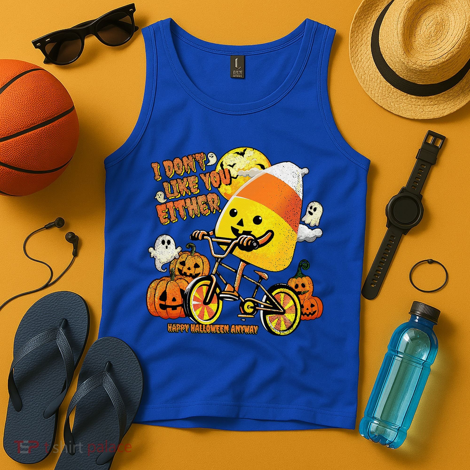 Halloween Costume Team Candy Corn I DonT Like You Either Tank Top