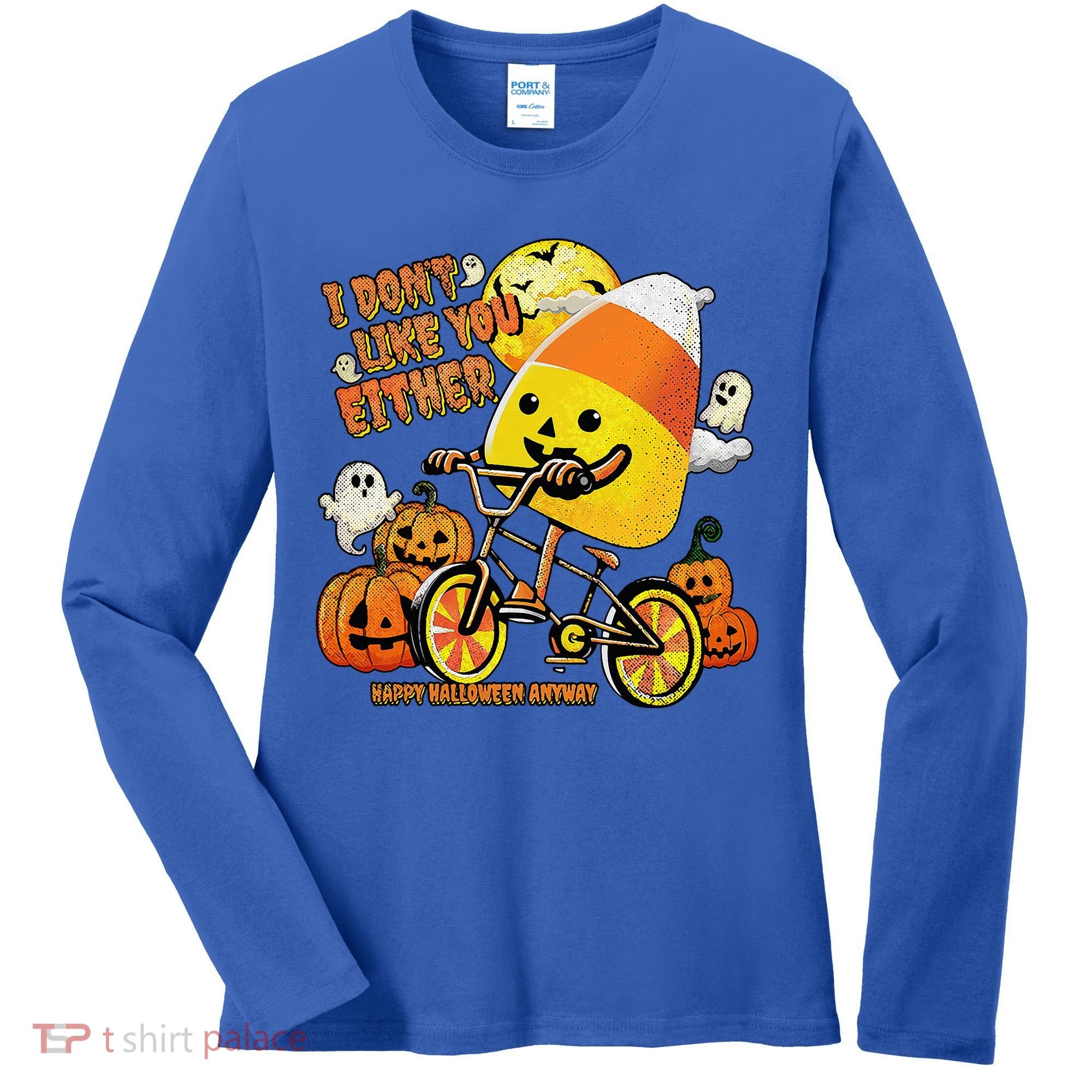 Halloween Costume Team Candy Corn I DonT Like You Either Women's Long Sleeve Shirt