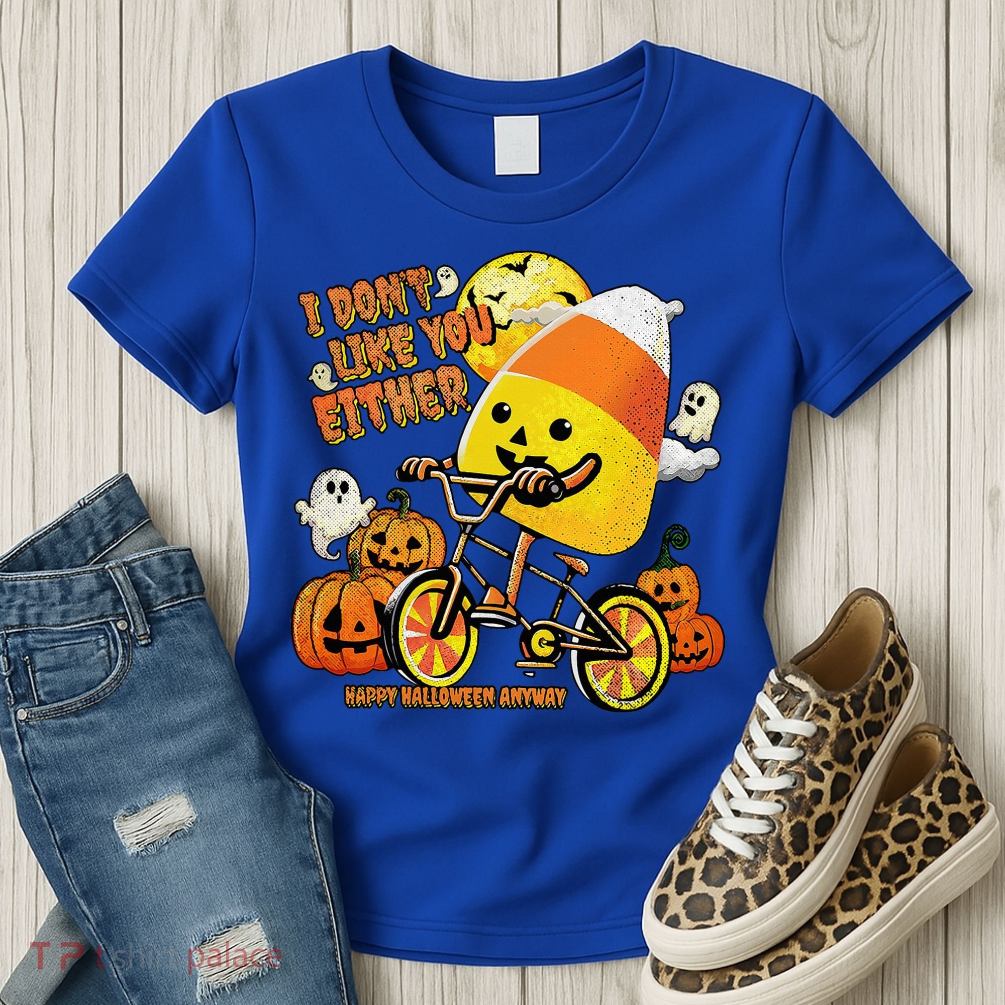 Halloween Costume Team Candy Corn I DonT Like You Either Women's T-Shirt