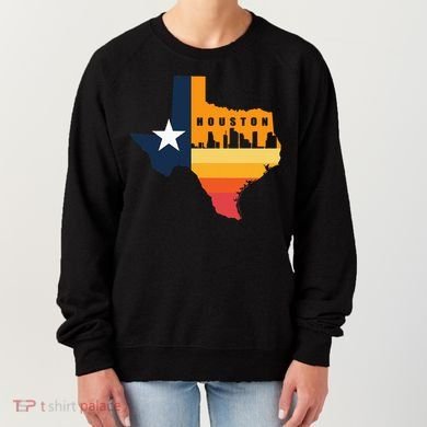 Houston City Texas Map Patriotic Texan Women's Sweatshirt