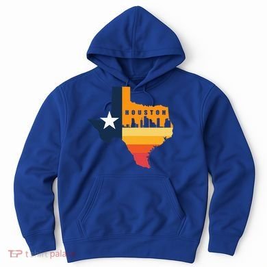 Houston City Texas Map Patriotic Texan Hoodie