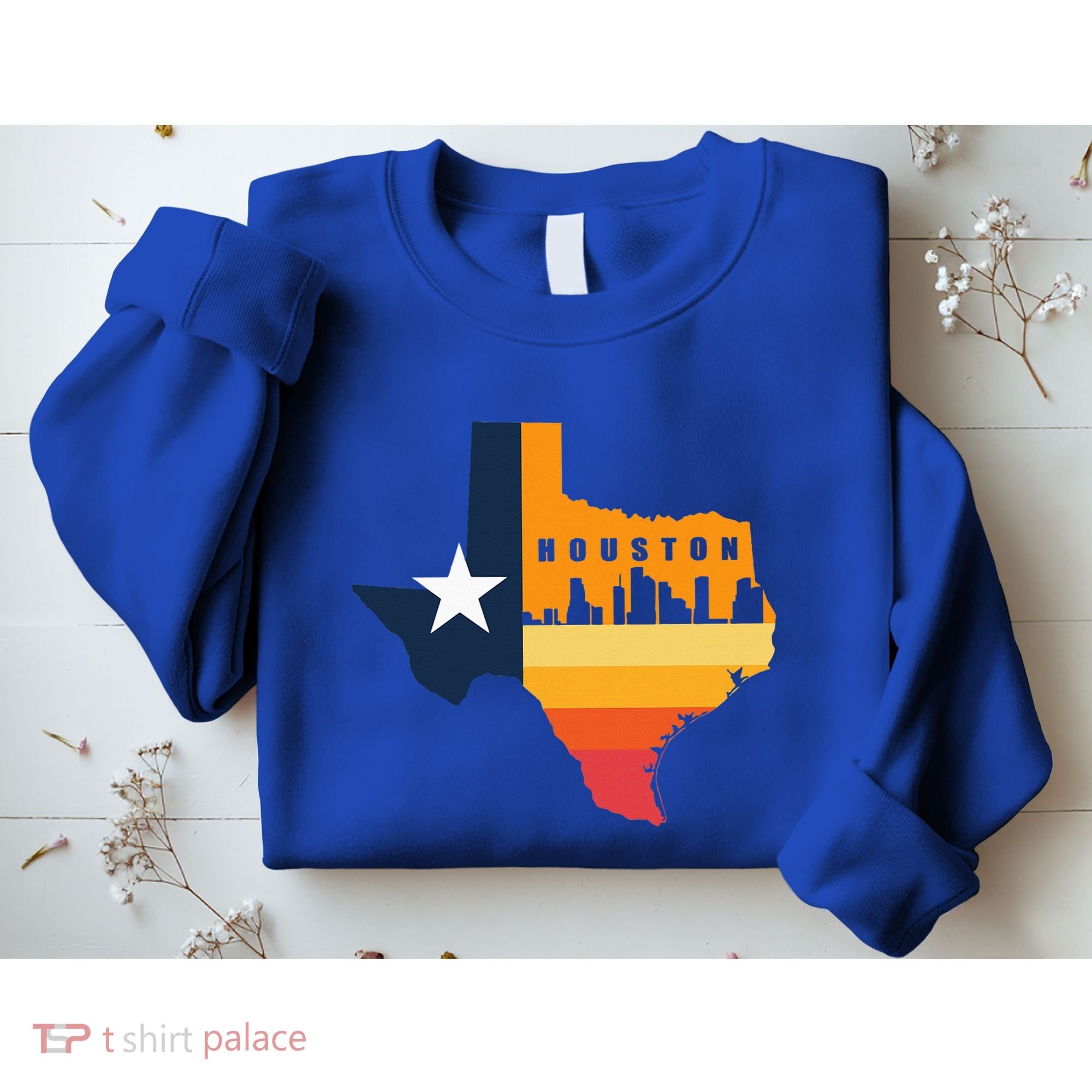 Houston City Texas Map Patriotic Texan Sweatshirt