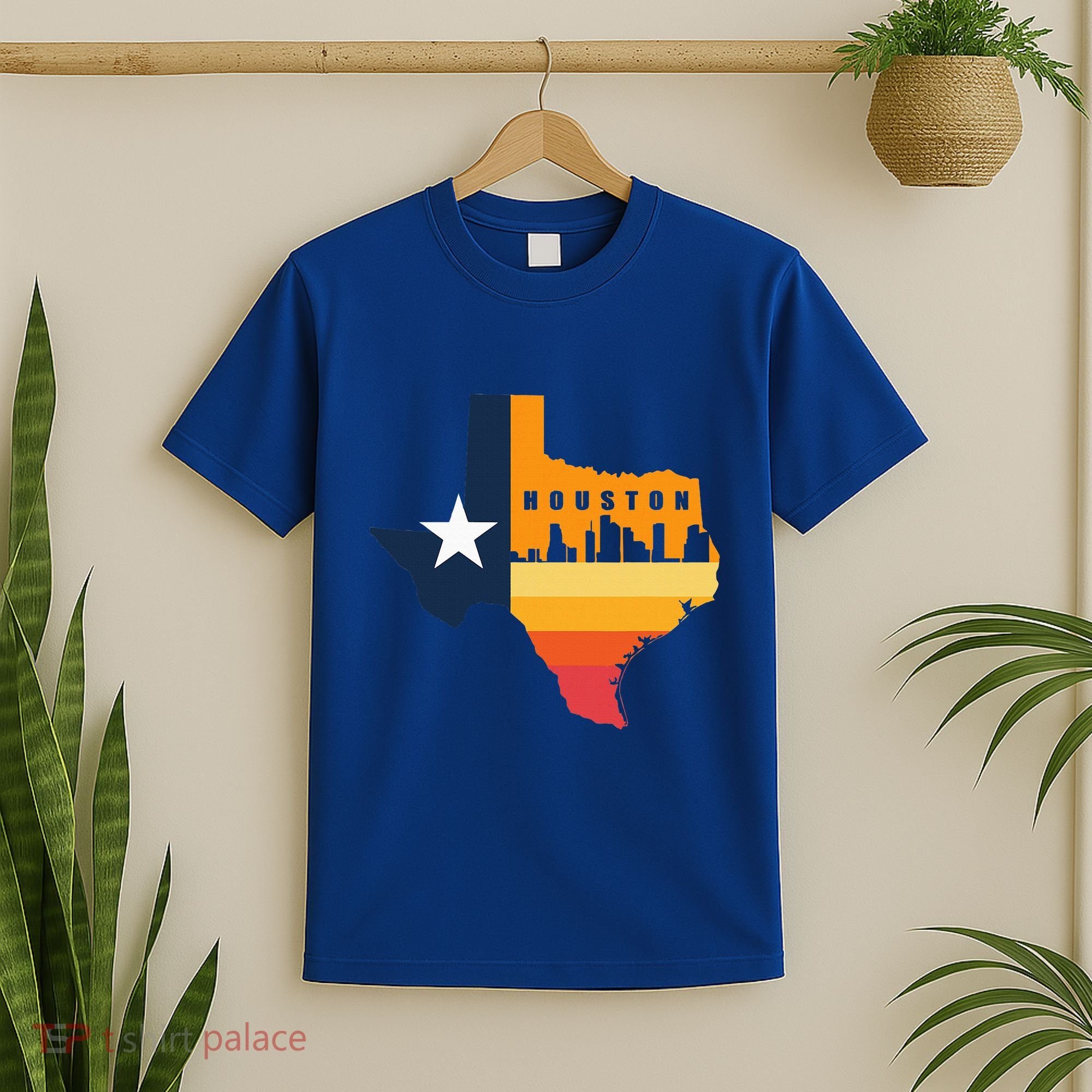 Houston City Texas Map Patriotic Texan T-Shirt