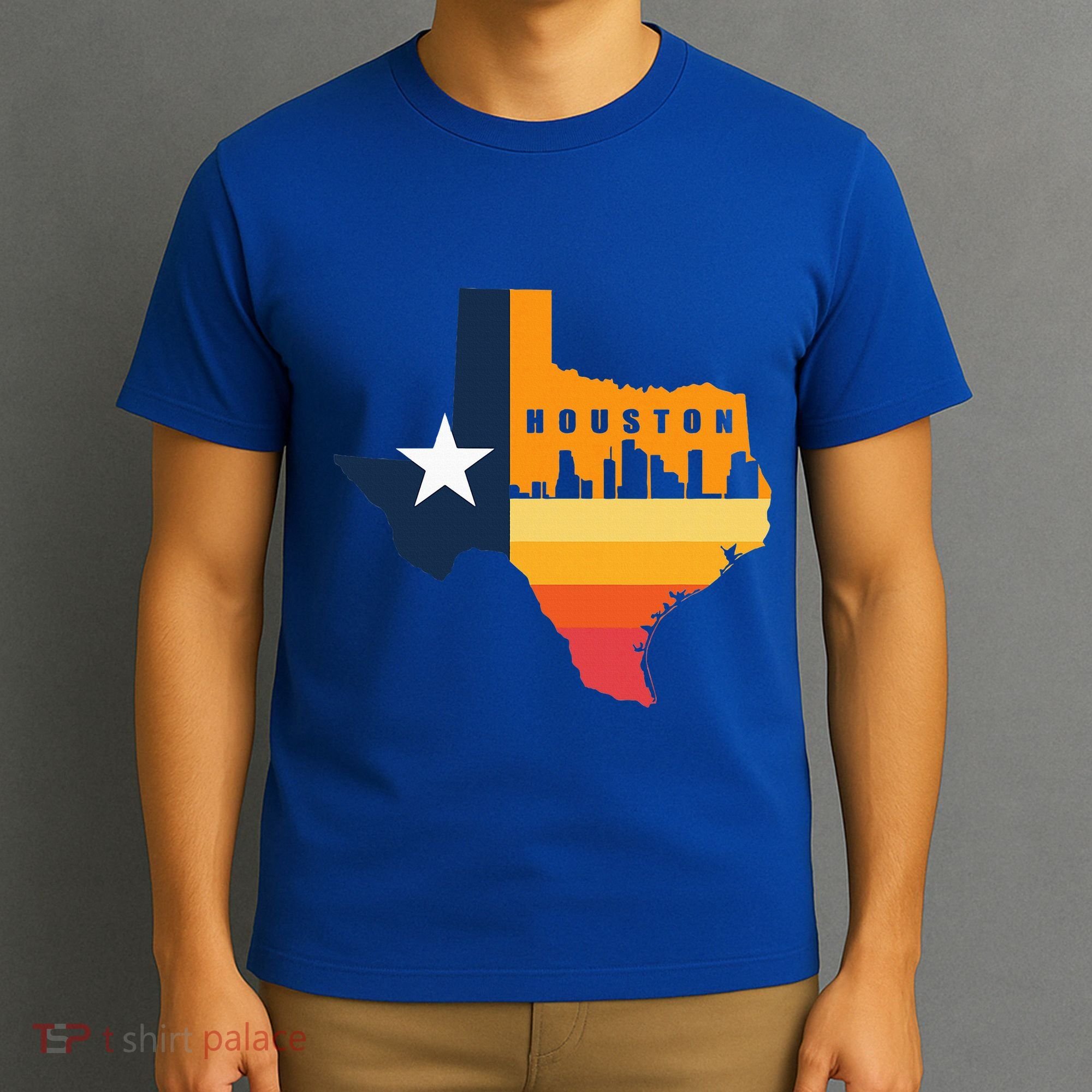 Houston City Texas Map Patriotic Texan T-Shirt