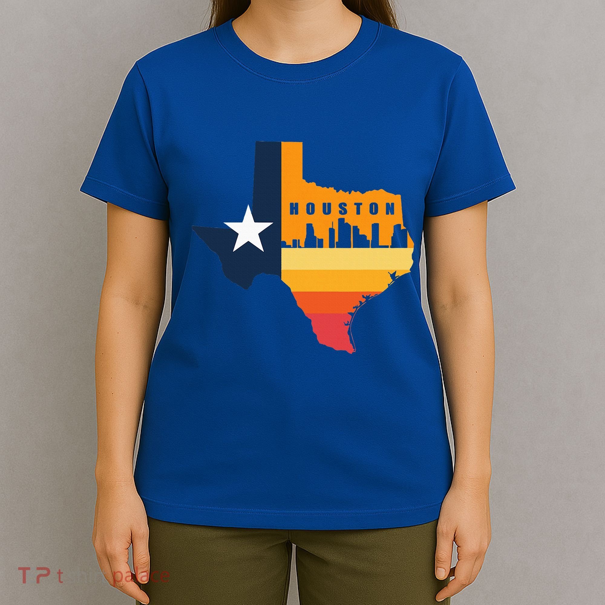 Houston City Texas Map Patriotic Texan T-Shirt