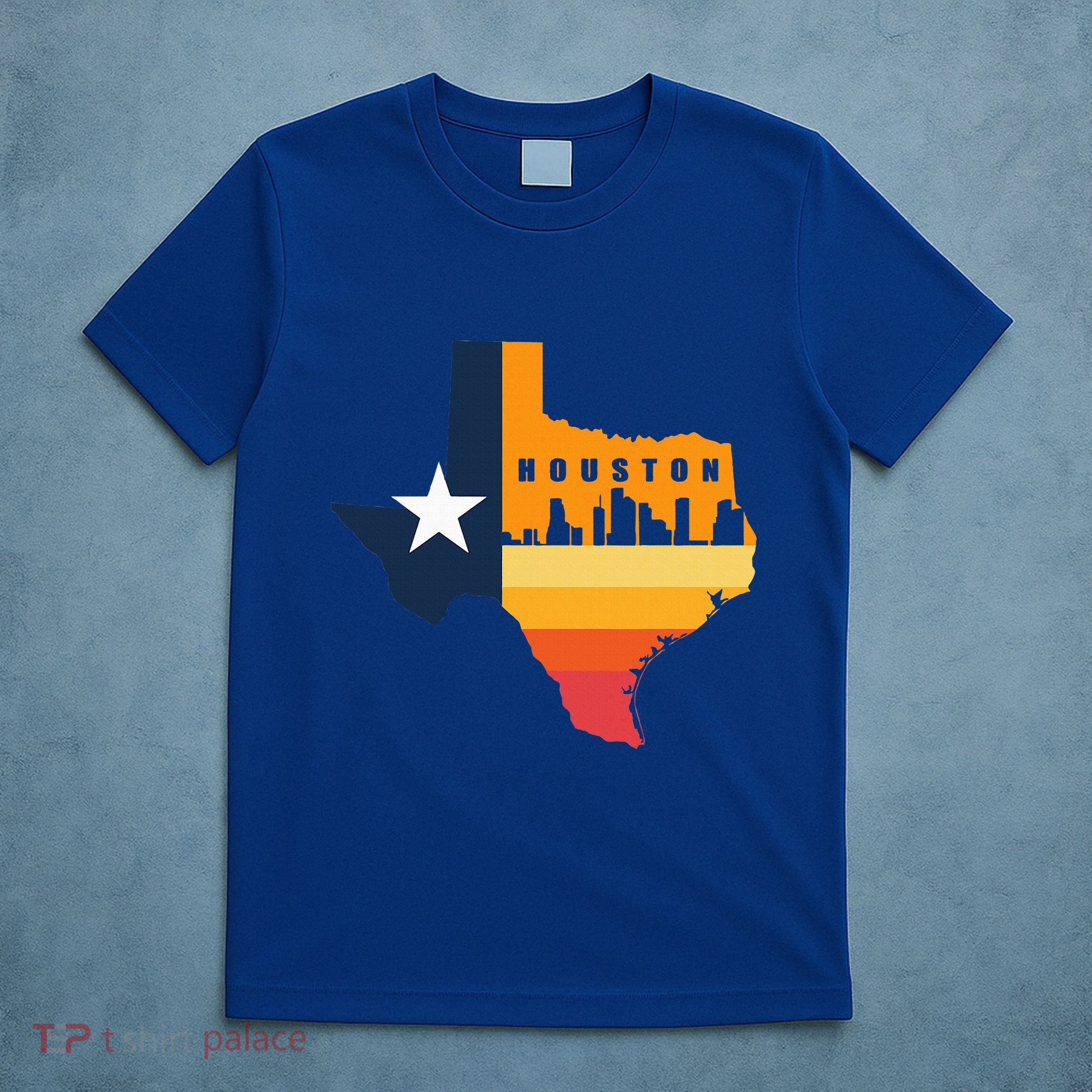 Houston City Texas Map Patriotic Texan T-Shirt