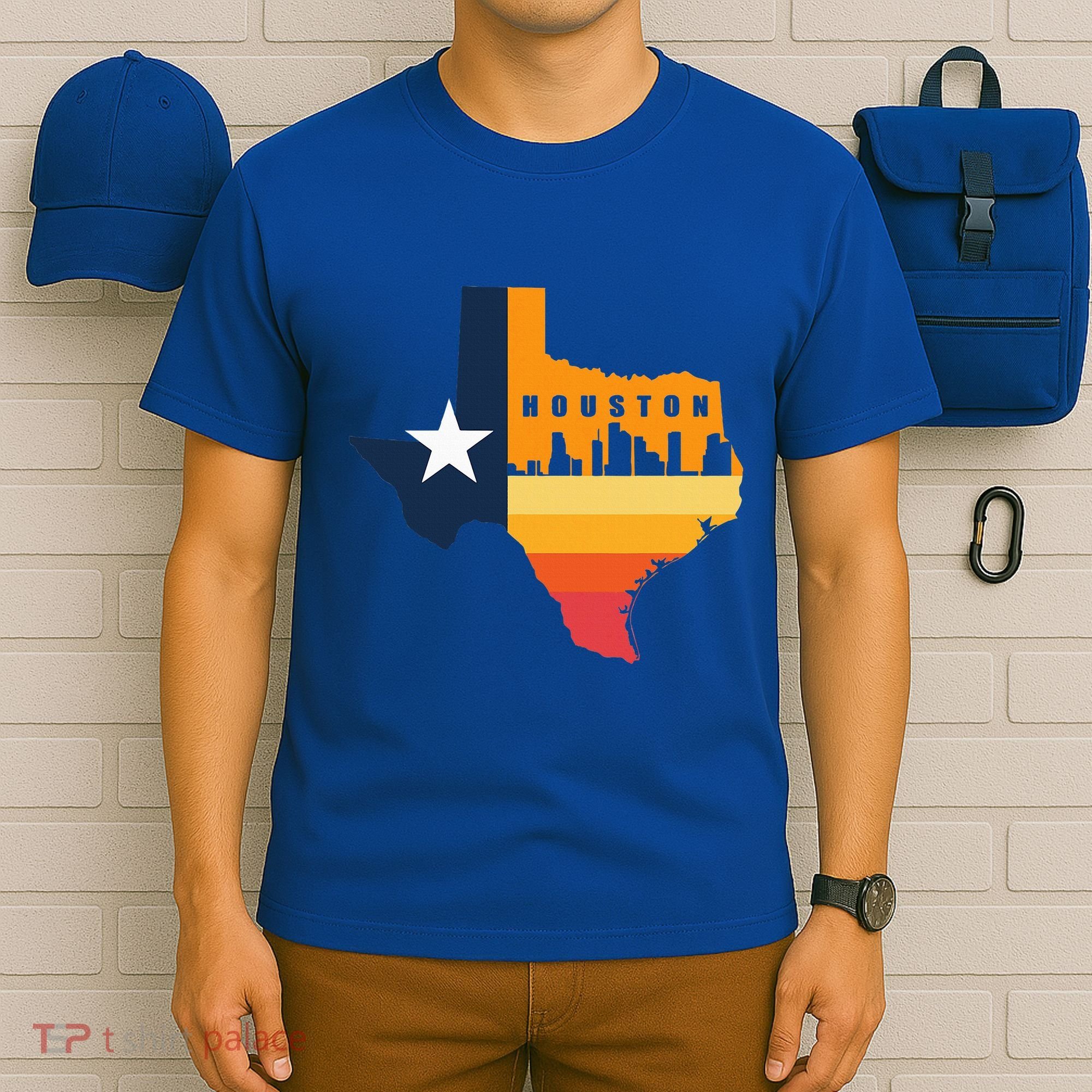 Houston City Texas Map Patriotic Texan T-Shirt