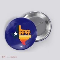 Houston City Texas Map Patriotic Texan Button thumb 0