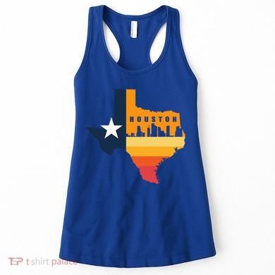 Houston City Texas Map Patriotic Texan Women's Tank Top