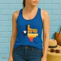 Houston City Texas Map Patriotic Texan Women's Tank Top thumb 2