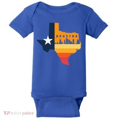 Houston City Texas Map Patriotic Texan Baby Bodysuit