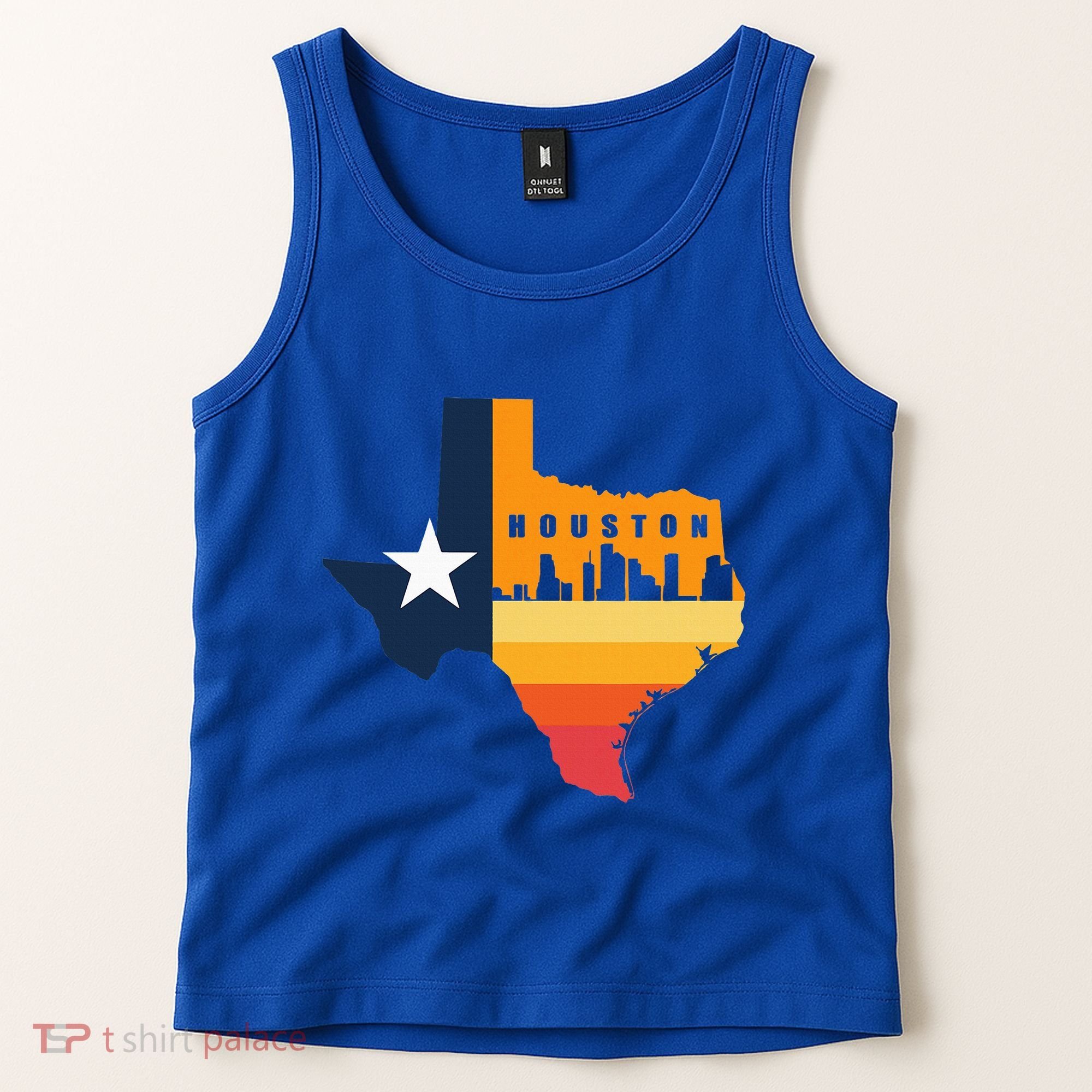 Houston City Texas Map Patriotic Texan Tank Top
