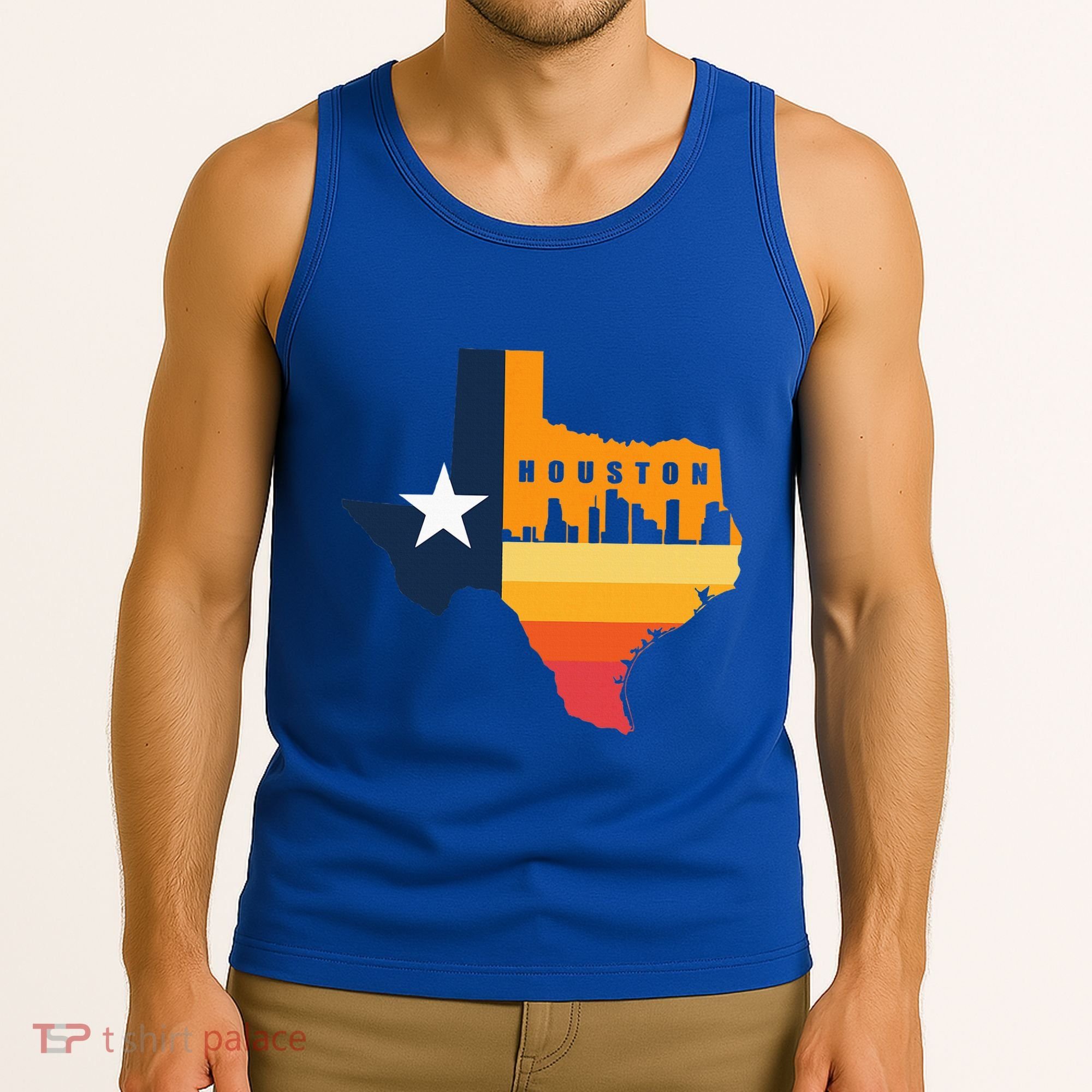Houston City Texas Map Patriotic Texan Tank Top
