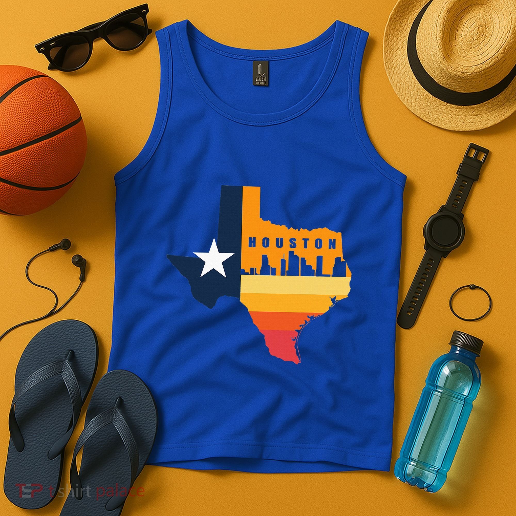 Houston City Texas Map Patriotic Texan Tank Top