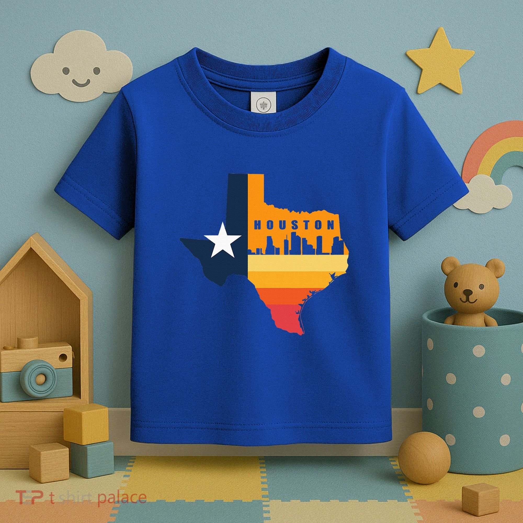 Houston City Texas Map Patriotic Texan Toddler T-Shirt
