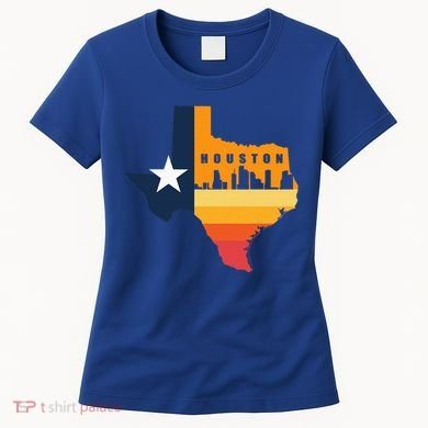 Houston City Texas Map Patriotic Texan Women's T-Shirt