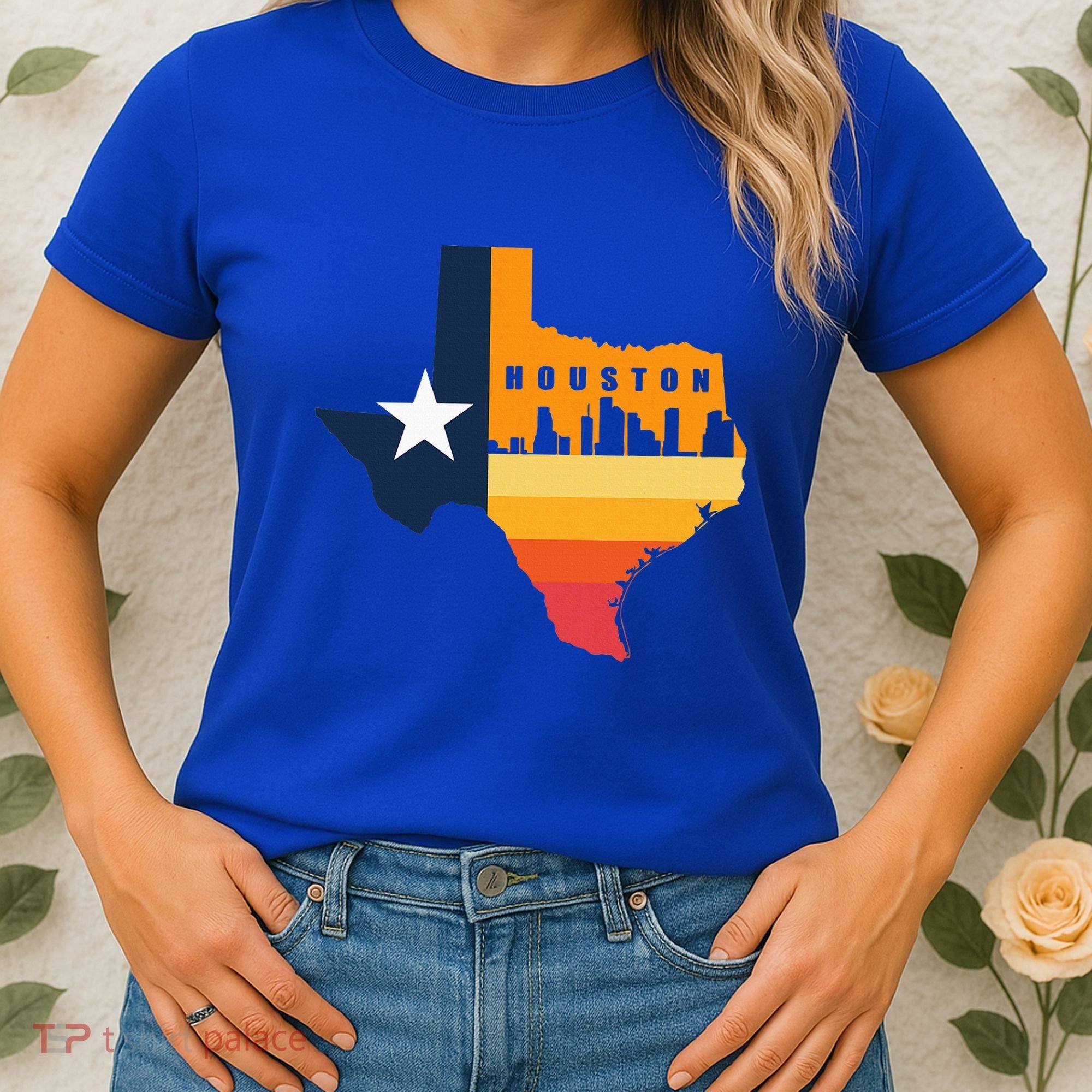 Houston City Texas Map Patriotic Texan Women's T-Shirt