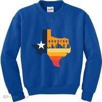 Houston City Texas Map Patriotic Texan Kids Sweatshirt thumb 0