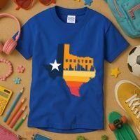 Houston City Texas Map Patriotic Texan Kids T-Shirt thumb 3