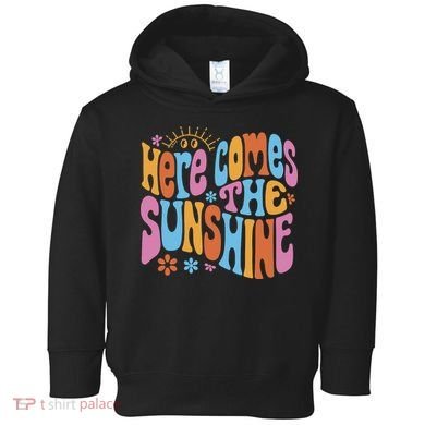 Here Comes The Sunshine Colorful Retro Toddler Hoodie