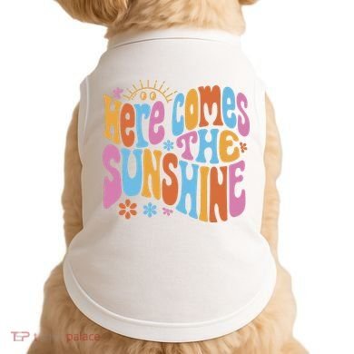 Here Comes The Sunshine Colorful Retro Doggie Tank