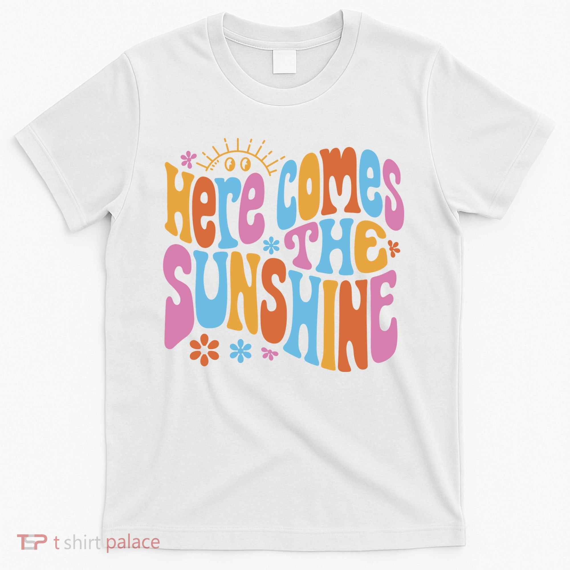 Here Comes The Sunshine Colorful Retro T-Shirt