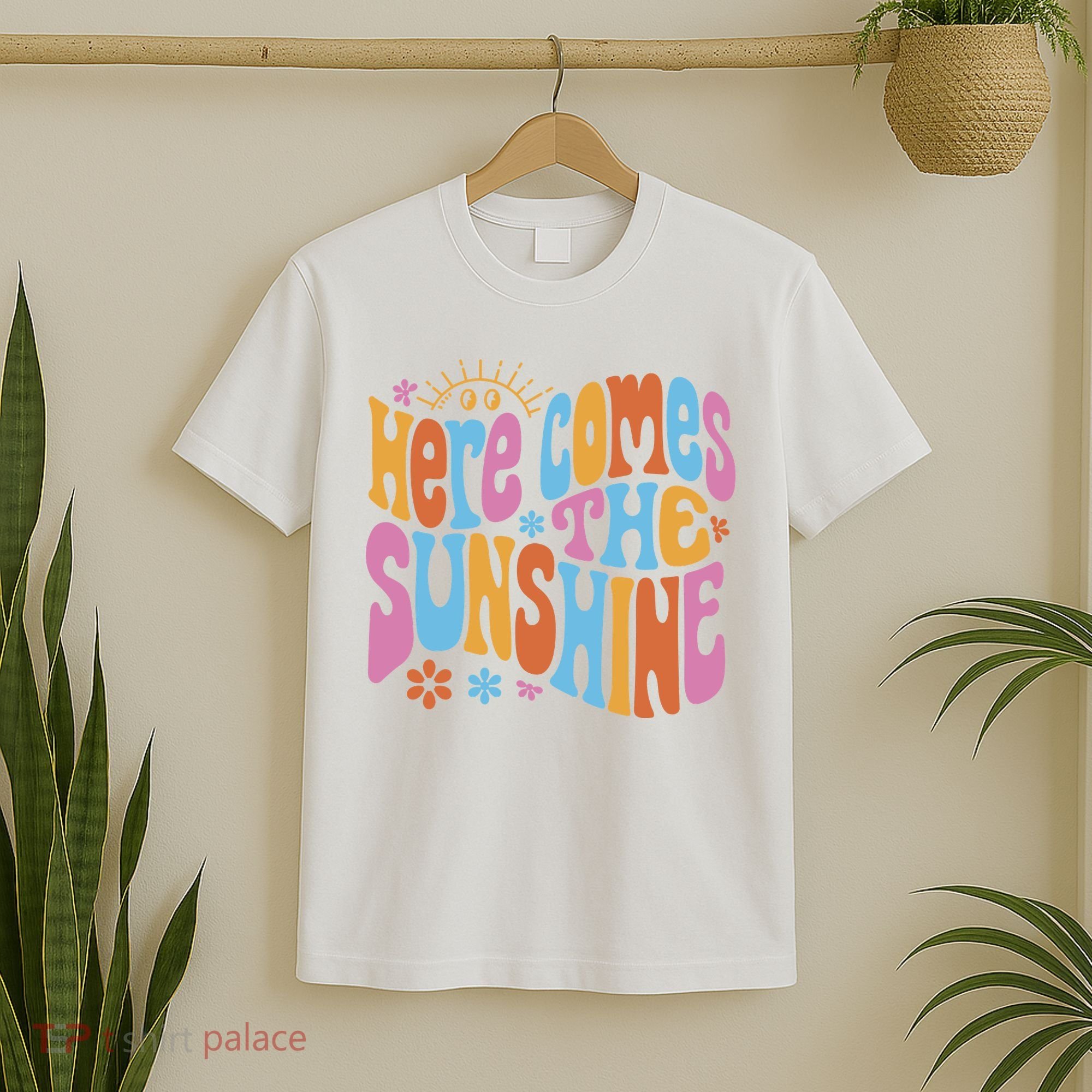Here Comes The Sunshine Colorful Retro T-Shirt