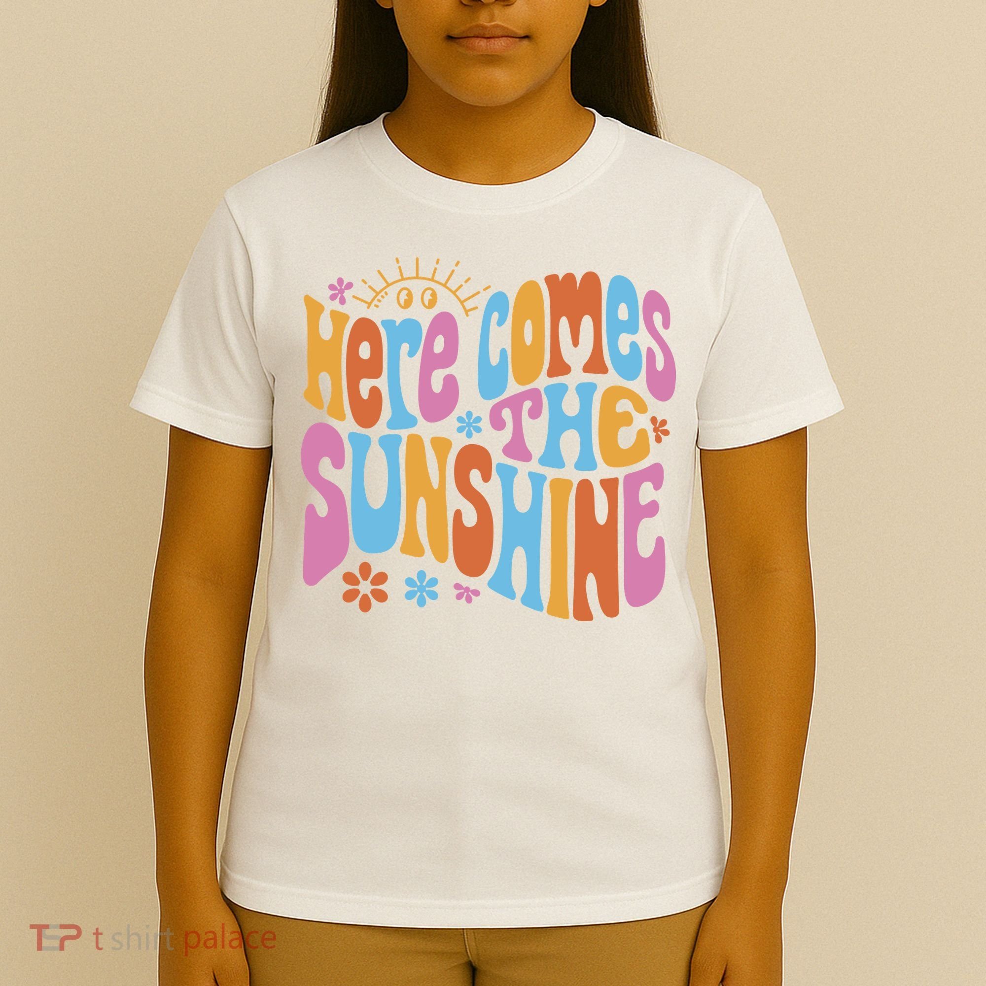 Here Comes The Sunshine Colorful Retro T-Shirt