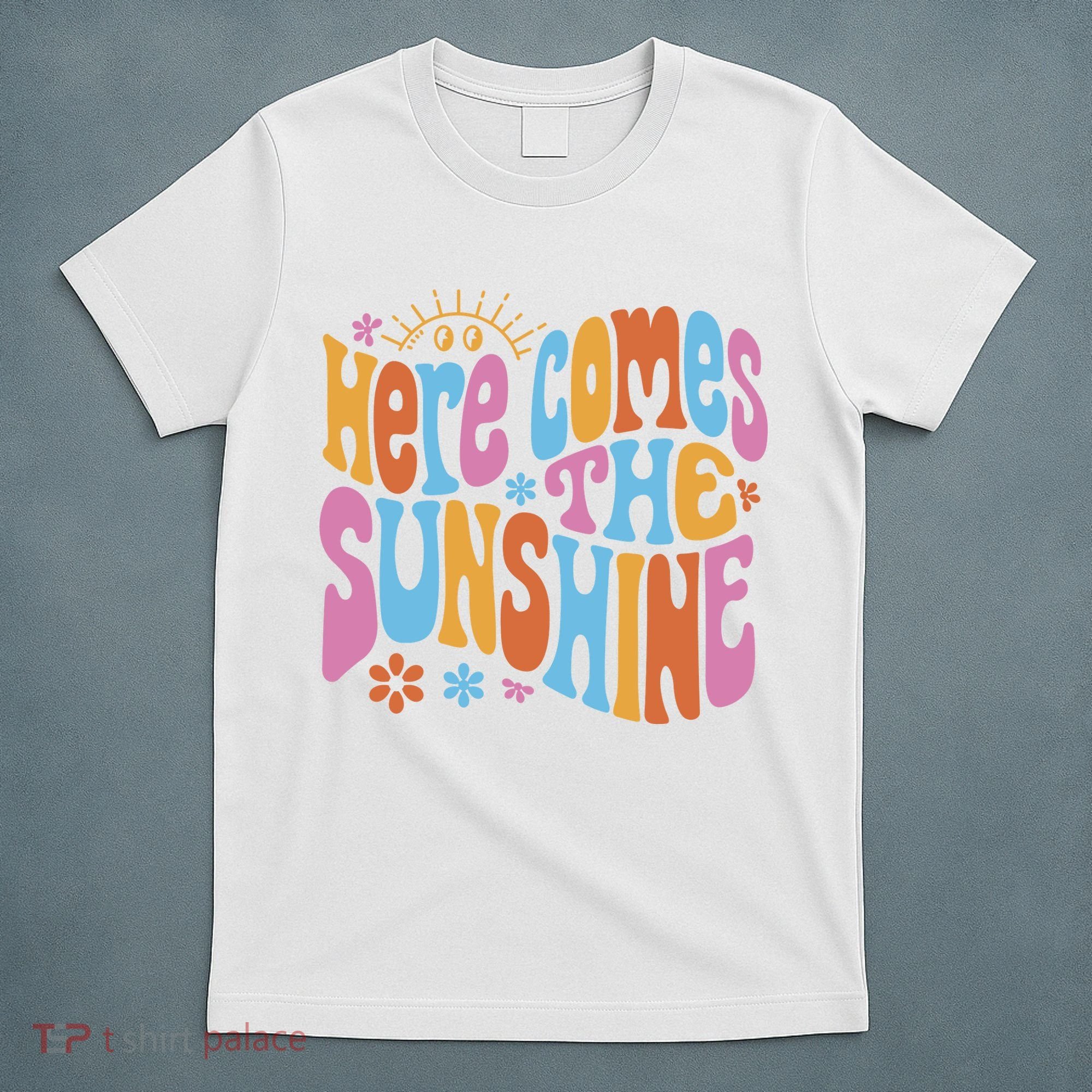 Here Comes The Sunshine Colorful Retro T-Shirt