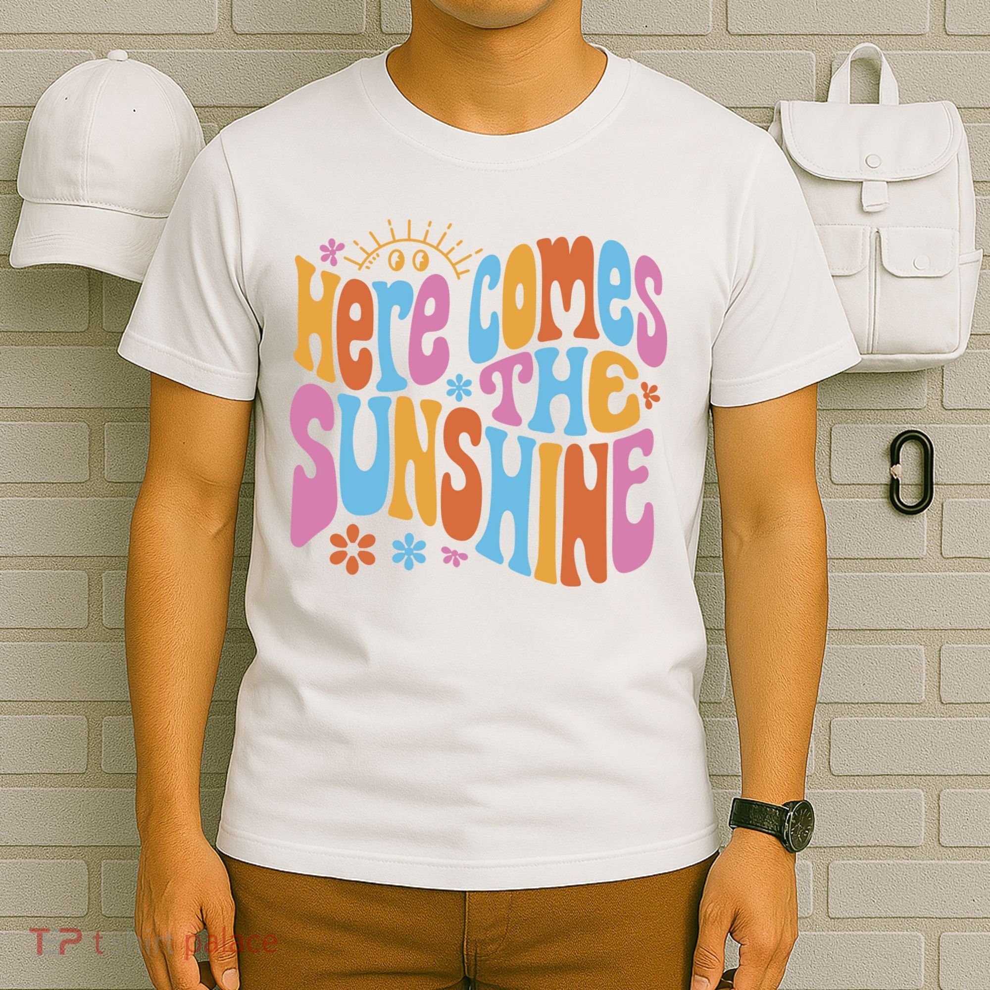 Here Comes The Sunshine Colorful Retro T-Shirt