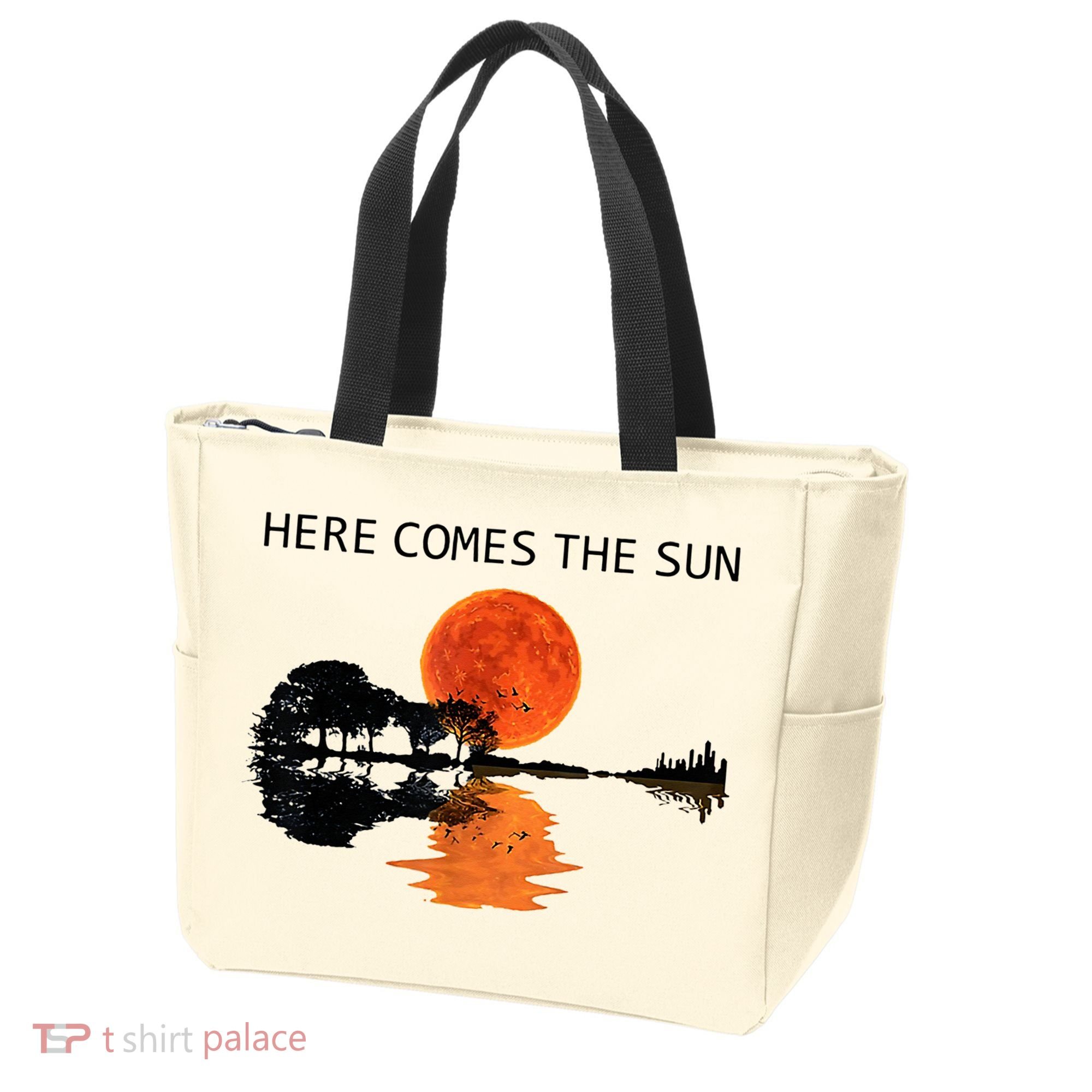 Here Comes The Sun Guitar Shadow Sunset  Tote Bag