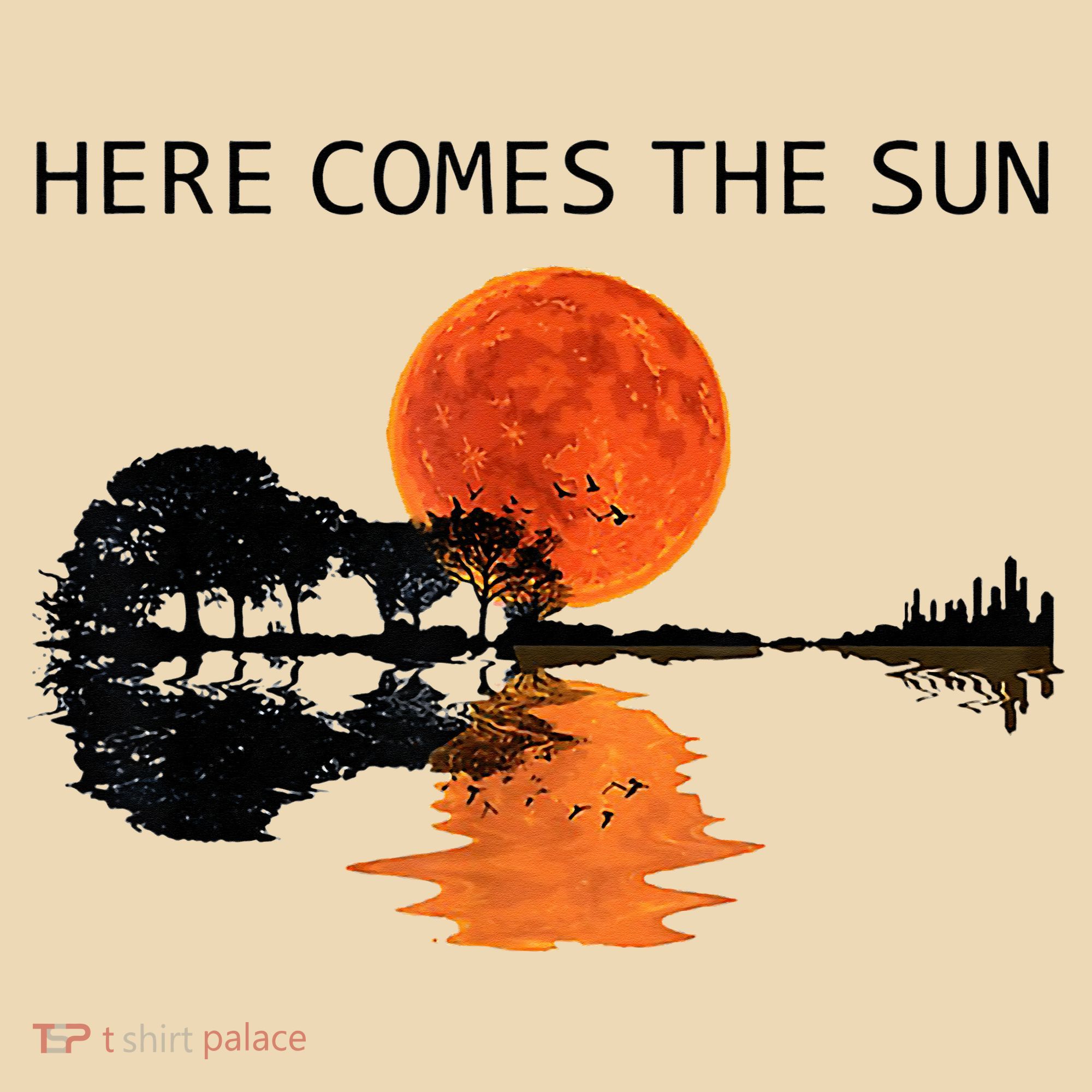 Here Comes The Sun Guitar Shadow Sunset  Tote Bag