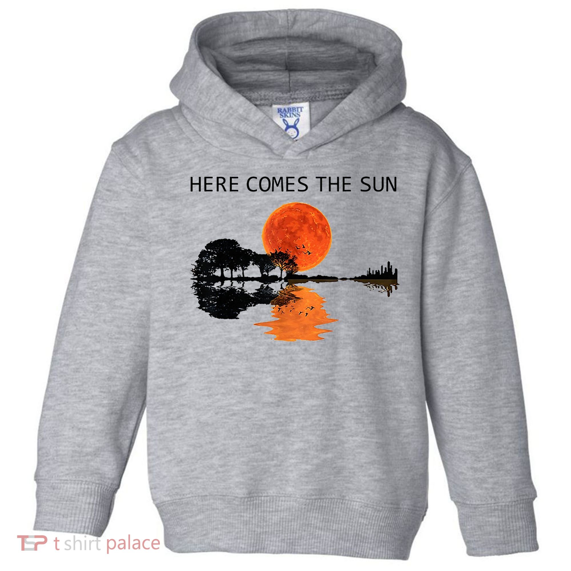 Here Comes The Sun Guitar Shadow Sunset  Toddler Hoodie