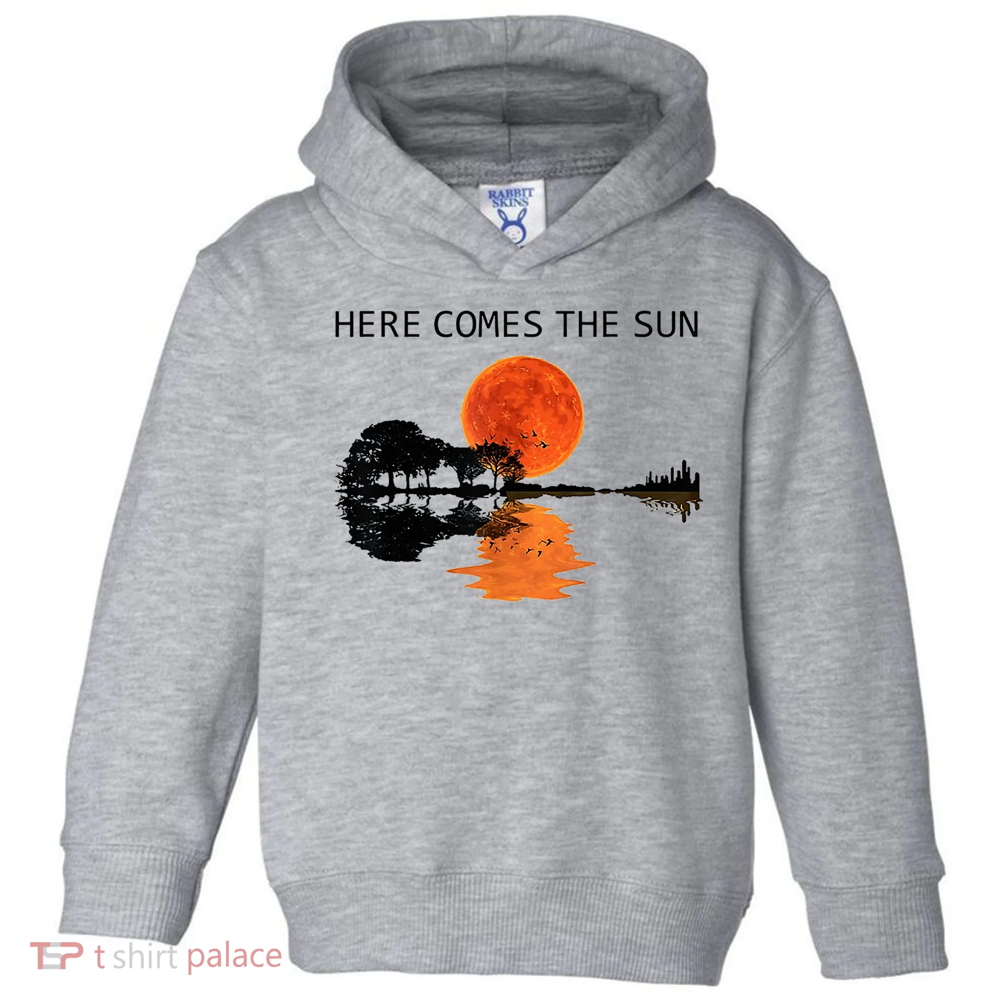 Here Comes The Sun Guitar Shadow Sunset  Toddler Hoodie