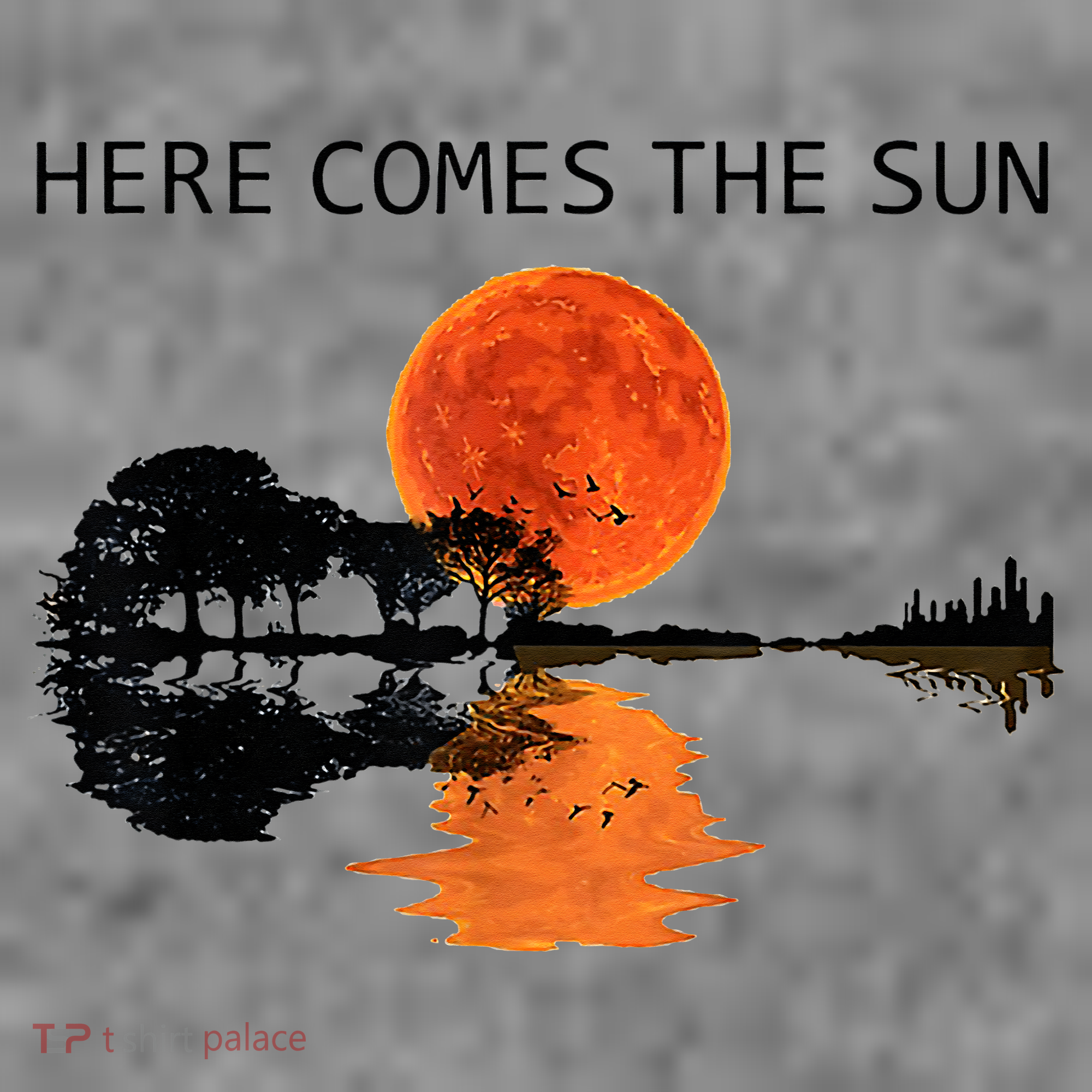 Here Comes The Sun Guitar Shadow Sunset  Toddler Hoodie