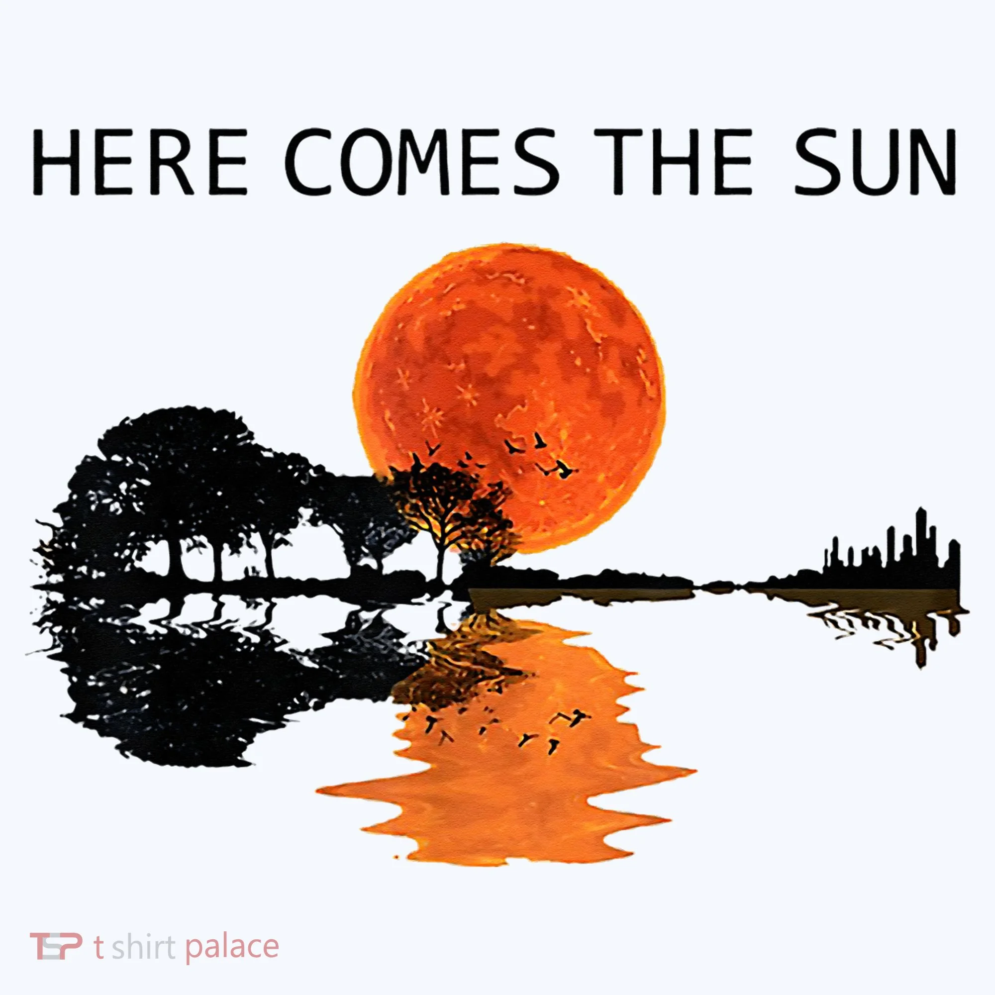 Here Comes The Sun Guitar Shadow Sunset  Doggie Tank