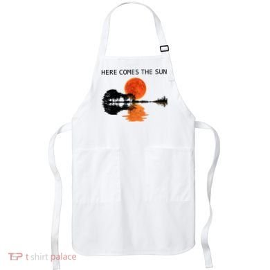 Here Comes The Sun Guitar Shadow Sunset  Apron