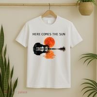 Here Comes The Sun Guitar Shadow Sunset  T-Shirt thumb 2