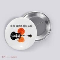 Here Comes The Sun Guitar Shadow Sunset  Button thumb 0