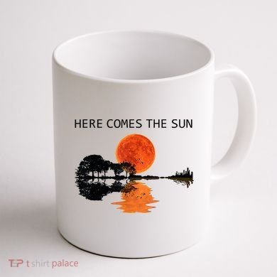 Here Comes The Sun Guitar Shadow Sunset  Coffee Mug back