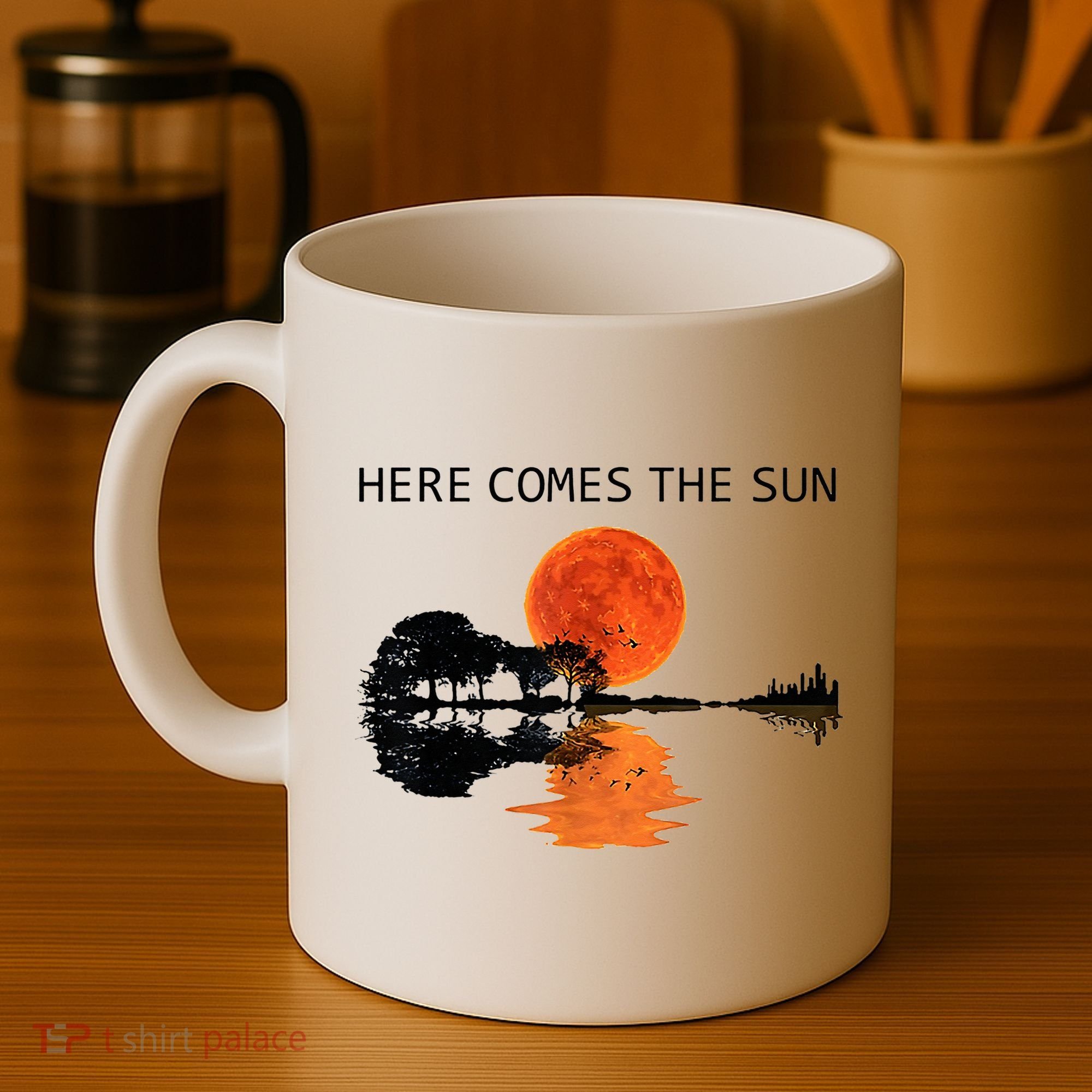 Here Comes The Sun Guitar Shadow Sunset  Coffee Mug
