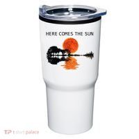 Here Comes The Sun Guitar Shadow Sunset  Tumbler thumb 0