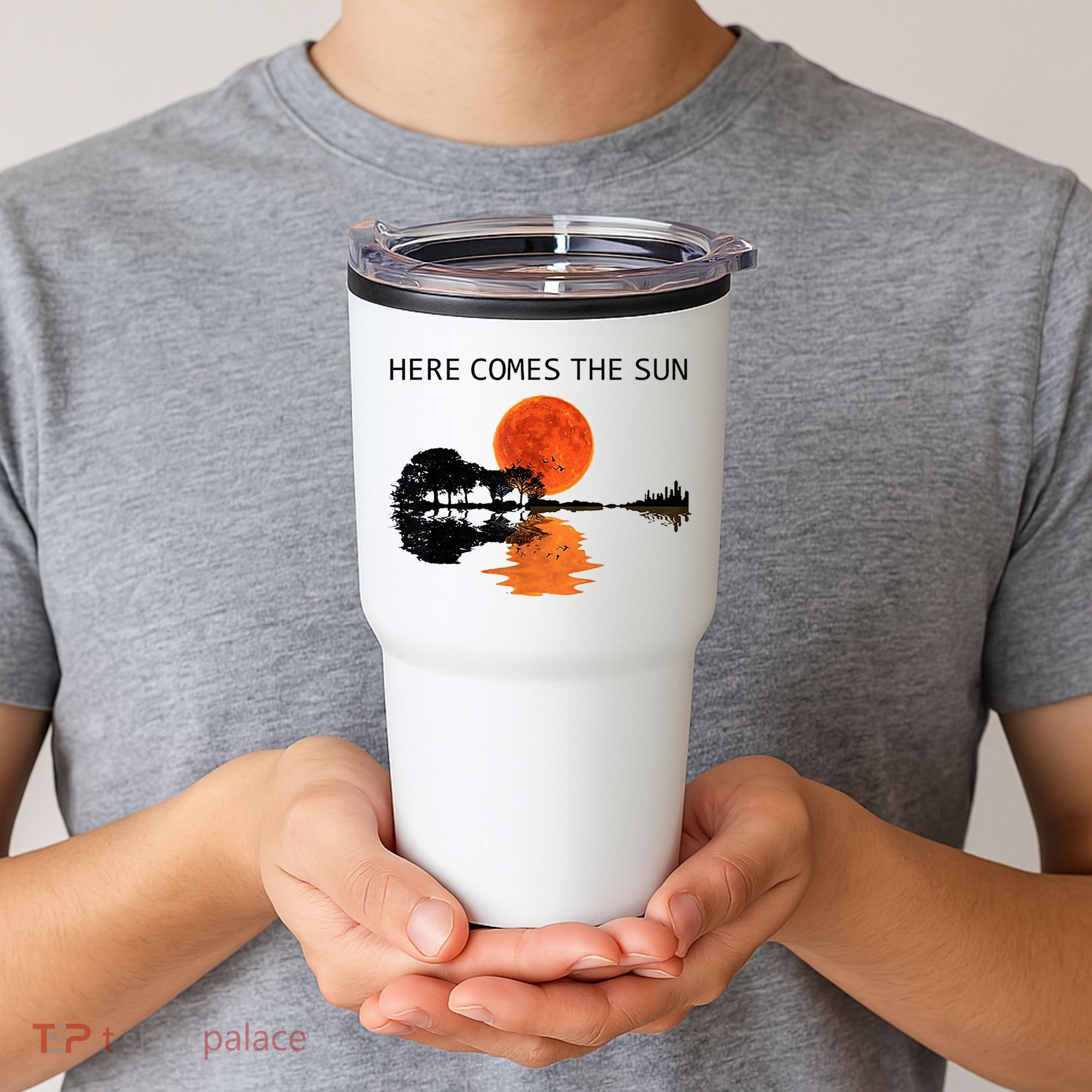 Here Comes The Sun Guitar Shadow Sunset  Tumbler