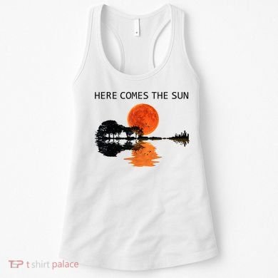 Here Comes The Sun Guitar Shadow Sunset  Women's Tank Top